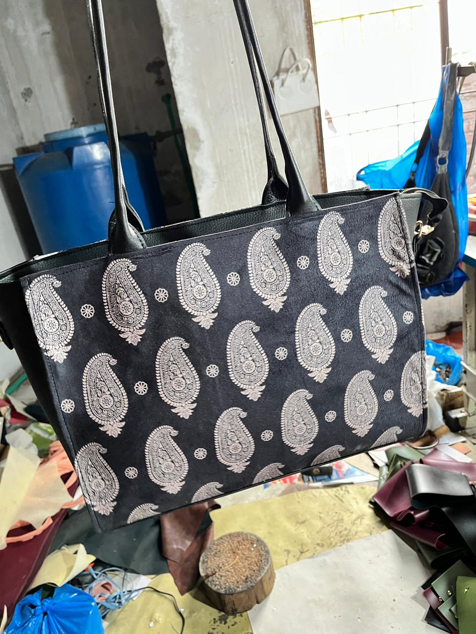 BlackLeafPrintToteBag — handbag by Aura Manufacturers, Lahore